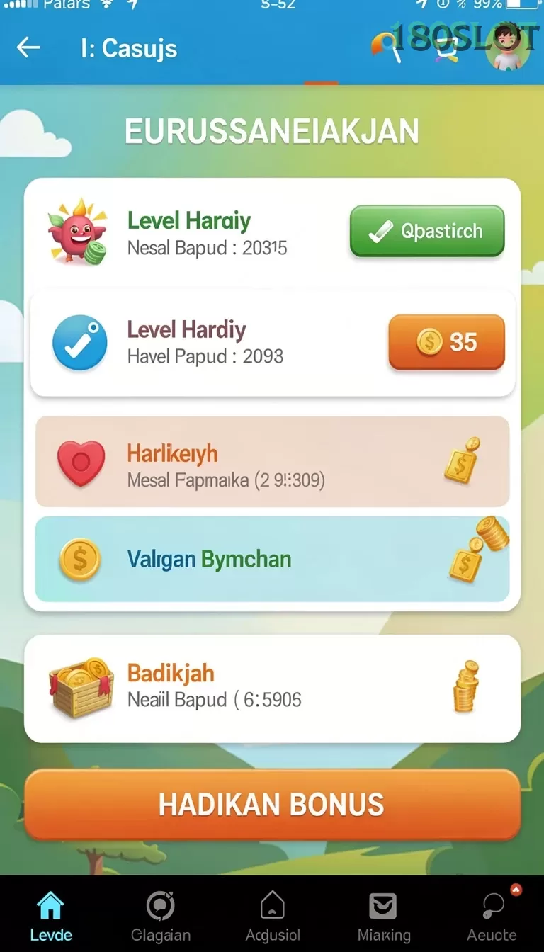 Cuplikan layar SIAP108 — menu navigasi
